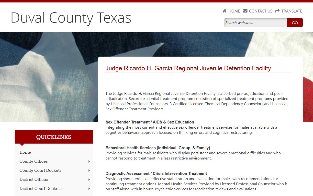 Duval County Judge Ricardo H. Garcia Regional Juvenile Detention Facility page